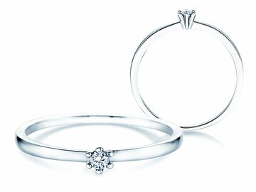 Bague de fiançailles Classic Petite dans 14K or blanc avec diamant 0,07ct G/SI