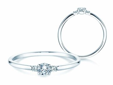 Bague de fiançailles Vivid Petite Diamond en 14K or blanc avec diamants 0,20ct G/SI