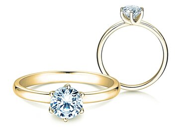 Bague de fiançailles Melody en 9K or blanc avec diamant 1,00ct H/SI