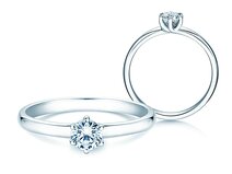 Bague de fiançailles Melody en 9K or blanc avec diamant 0,50ct G/SI