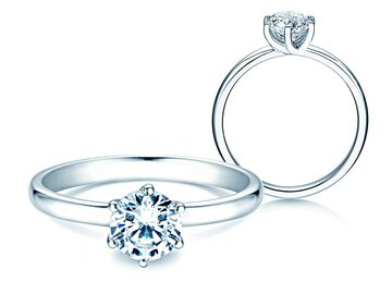Bague de fiançailles Melody en 9K or blanc avec diamant 1,00ct H/SI
