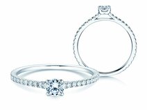 Bague de fiançailles Pure Diamond en 9K or blanc avec diamants 0,54ct G/SI