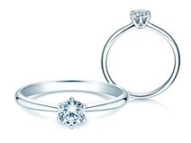 Bague de fiançailles Spirit en 9K or blanc avec diamant 0,50ct G/SI