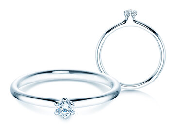 Bague de fiançailles Classic 6 dans Argent 925/- avec diamant 0,10ct G/SI