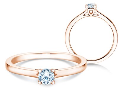 Bague de fiançailles Romance dans 14K or rose avec diamant 0,25ct G/SI
