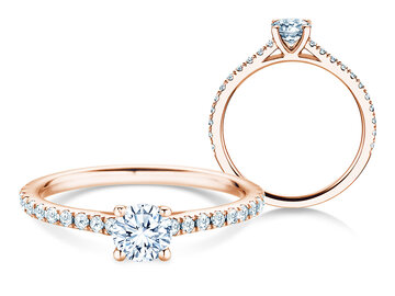 Bague de naissance Pure Colour avril en 9K or jaune avec diamant 0,50ct et diamants 0,26ct