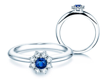 Bague de fiançailles Lovely dans or blanc