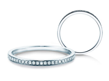 Bague de fiançailles Alliance-/Eternityring dans platine 950/- avec diamants 0,125ct