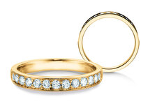 Bague de fiançailles Alliance-/Eternityring dans 14K or jaune avec diamants 0,39ct G/SI