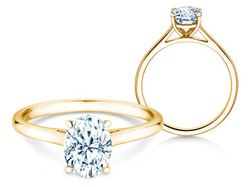 Bague de fiançailles Oval Cut en or jaune