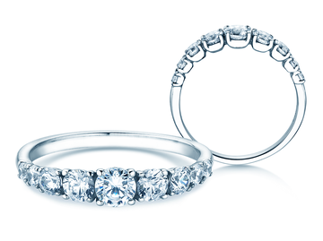 Bague de fiançailles 9 Diamonds dans or blanc