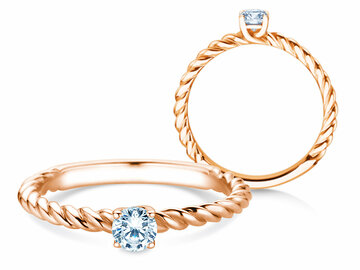 Bague de fiançailles Classic Loop en 9K or blanc avec diamant 0,25ct H/SI