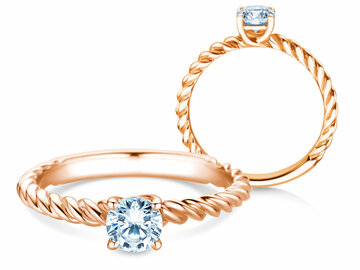 Bague de fiançailles Classic Loop en 9K or blanc avec diamant 0,50ct H/SI