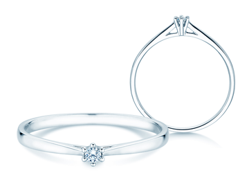 Bague de fiançailles Heaven 6 Petite en 14K or blanc avec diamant 0,07ct G/SI