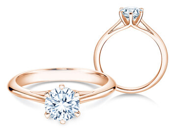 Bague de fiançailles Heaven 6 en 9K or blanc avec diamant 1,00ct H/SI