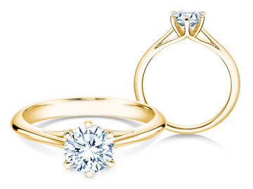 Bague de fiançailles Heaven 6 en 9K or blanc avec diamant 1,00ct H/SI