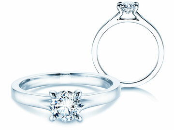 Bague de fiançailles Modern en 9K or blanc avec diamant 0,50ct H/SI