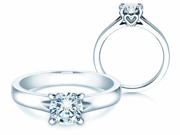 Bague de fiançailles Romance en 9K or blanc avec diamant 1,00ct H/SI