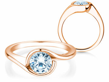 Bague de fiançailles Touch en 9K or blanc avec diamant 1,00ct H/SI