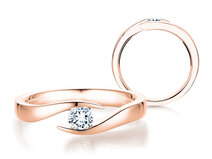 Bague de fiançailles Twist dans 14K or rose avec diamant 0,15ct G/SI